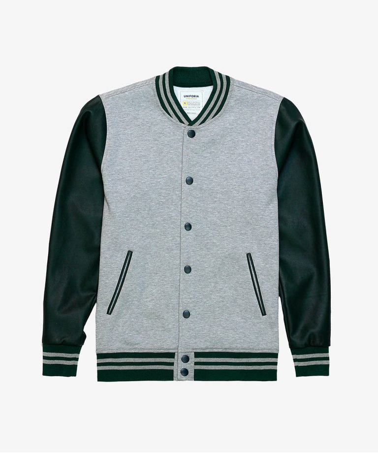 Vegan Leather / Fleece Varsity Jacket